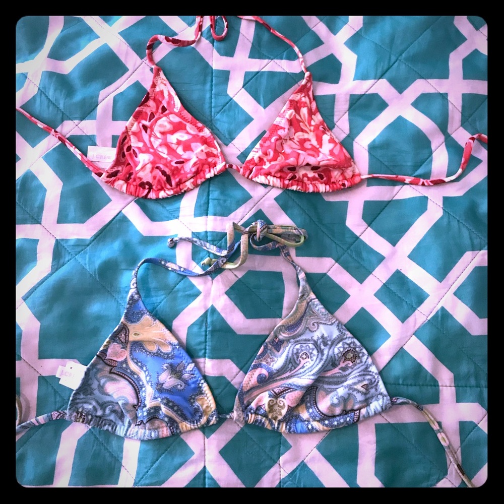 2 size small J. Crew string bikini tops